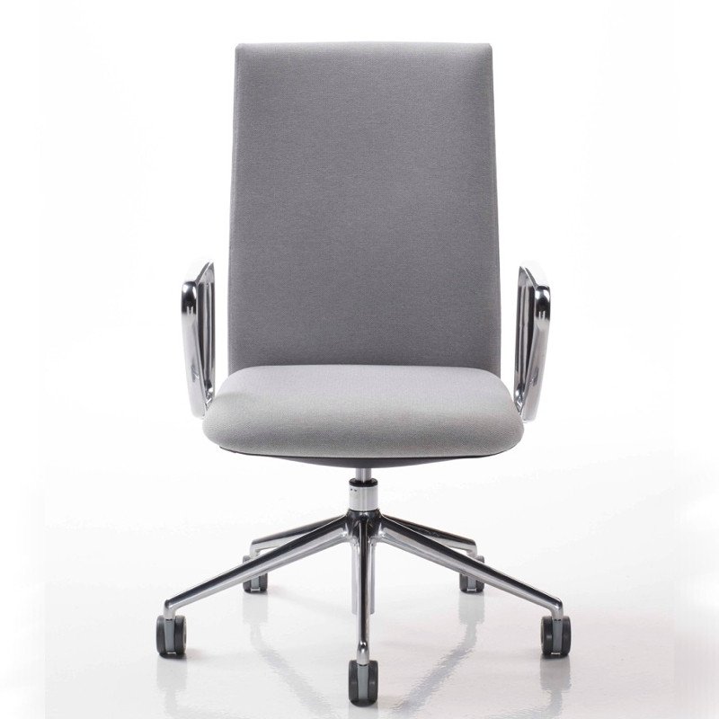 Velvet állítható magasságú kárpitozott irodai szék - fix fekete kartámasszokkal - 5-ágú csillag alakú központi görgõs lábbal