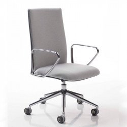 Velvet állítható magasságú kárpitozott irodai szék - fix fekete kartámasszokkal - 5-ágú csillag alakú központi görgõs lábbal