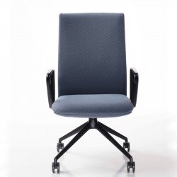 Velvet fix magasságú kárpitozott irodai szék - fix fekete kartámasszokkal - 4-ágú csillag alakú központi görgõs lábbal