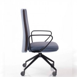 Velvet fix magasságú kárpitozott irodai szék - fix fekete kartámasszokkal - 4-ágú csillag alakú központi görgõs lábbal