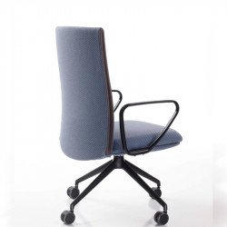 Velvet fix magasságú kárpitozott irodai szék - fix fekete kartámasszokkal - 4-ágú csillag alakú központi görgõs lábbal