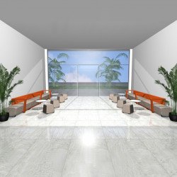 Circuit kárpitozott négyszemélyes kanapé - középen keretes kartámasszal