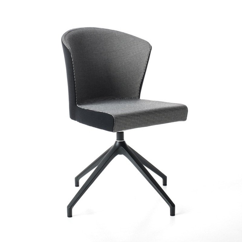 Konté kárpitozott forgatható irodai szék négy ágú sötétszürke piramis alakú alumínium lábbal