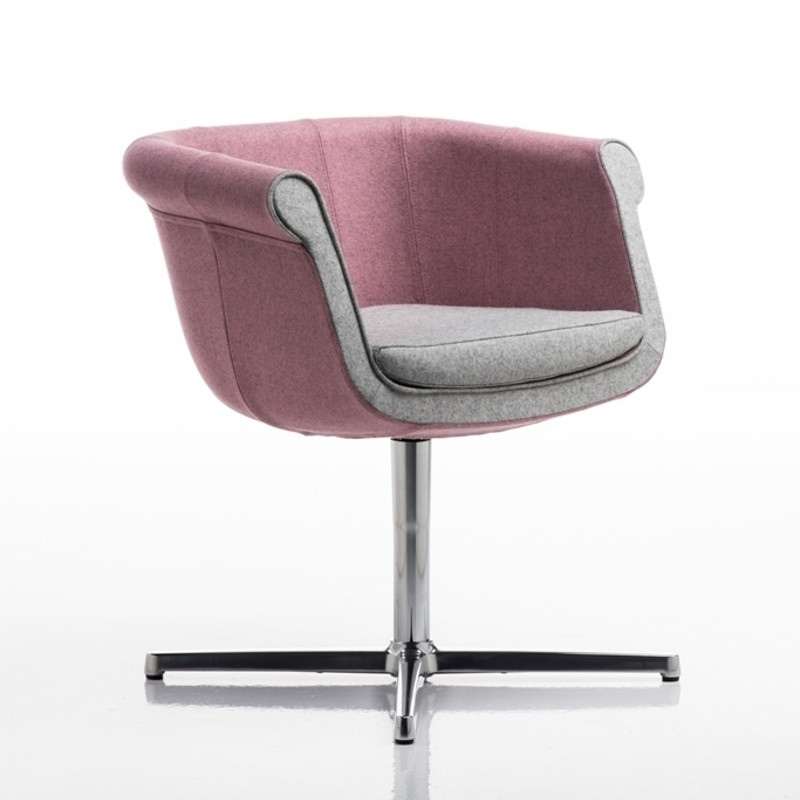 Liz kárpitozott forgatható irodai szék négy ágú csillag alakú alumínium lábbal