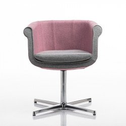 Liz kárpitozott forgatható irodai szék négy ágú csillag alakú alumínium lábbal