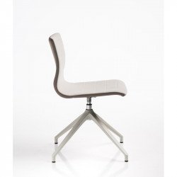 Miss kárpitozott szék négy élű piramis alakú lábbal fehér