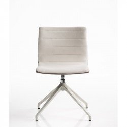 Miss kárpitozott szék négy élű piramis alakú lábbal fehér