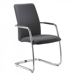 Social kárpitozott karosszék magas háttámlával - szánkótalpas lábbal 05 Fémvázas karosszékek Diemme