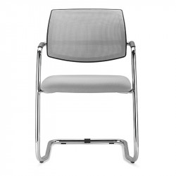 Social kárpitozott karosszék alacsony háttámlával - szánkótalpas lábbal