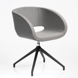 Vanity kárpitozott karosszék sötétszürke piramis alakú alumínium központi lábbal