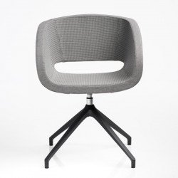 Vanity kárpitozott karosszék sötétszürke piramis alakú alumínium központi lábbal