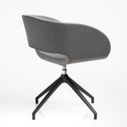 Vanity kárpitozott karosszék sötétszürke piramis alakú alumínium központi lábbal