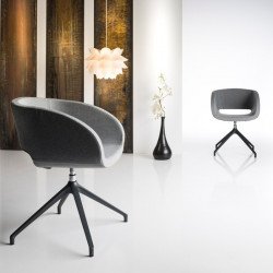 Vanity kárpitozott karosszék sötétszürke piramis alakú alumínium központi lábbal