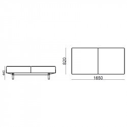 Bread kárpitozott kétszemélyes pad