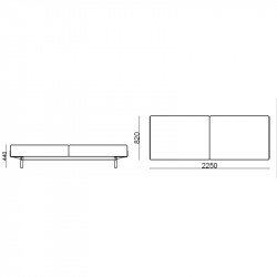Bread kárpitozott háromszemélyes pad