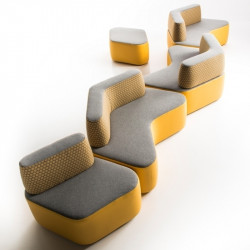 Cross kárpitozott puff háttámlával - moduláris