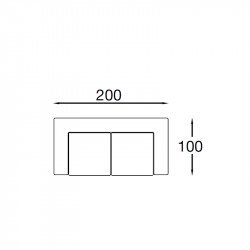 Square két egyszemélyes ülés - hátpárnákkal és karfákkal
