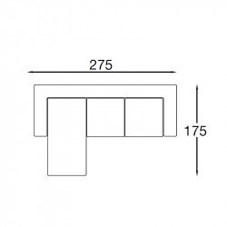 Square kanapé - egy kétüléses és két együléses elemmel - hátpárnákkal és karfákkal