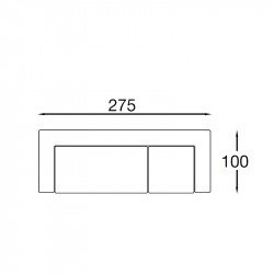 Square háromszemélyes kanapé - egy kétszemélyes és egy egyszemélyes elemmel - hátpárnákkal és karfákkal