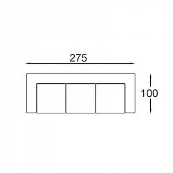 Square háromszemélyes kanapé - három egyszemélyes elemmel - hátpárnákkal és karfákkal