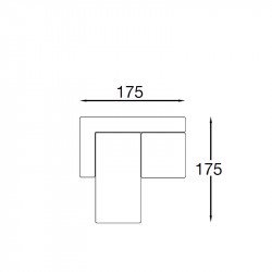 Square kanapé - egy kétüléses és egy együléses elemmel - hátpárnákkal - egyik oldalt karfa nélkül