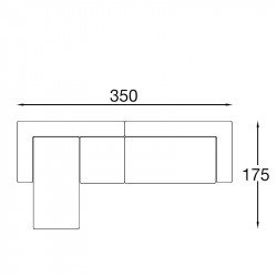 Square kanapé - két kétüléses és egy együléses elemmel - hátpárnákkal és karfákkal