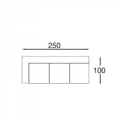Square háromszemélyes kanapé - három egyszemélyes elemmel - hátpárnákkal - egyik oldalt karfa nélkül