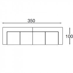 Square négyszemélyes kanapé - négy egyszemélyes elemmel - hátpárnákkal és karfákkal