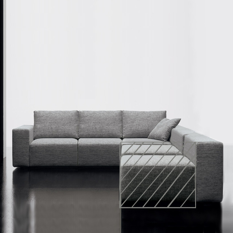 Square sarokkanapé - öt egyszemélyes elemmel - hátpárnákkal és végig karfákkal