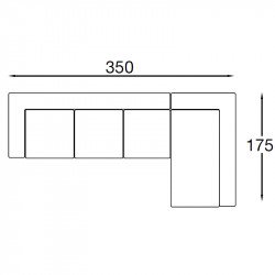 Square sarokkanapé - egy kétüléses és három egyszemélyes elemmel - hátpárnákkal és karfákkal - egyik oldalt karfa nélkül