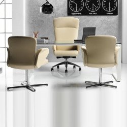 Halfpipe kárpitozott irodai szék állítható magassággal - magas háttámlával