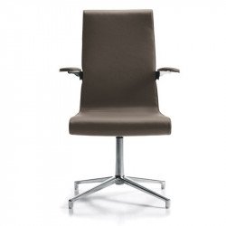 Liz kárpitozott forgatható vezetõi irodai szék négy ágú csillag alakú alumínium lábbal