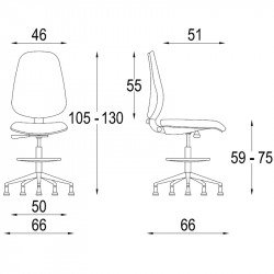 Dublino állítható magasságú kárpitozott bárszék lábtartóval