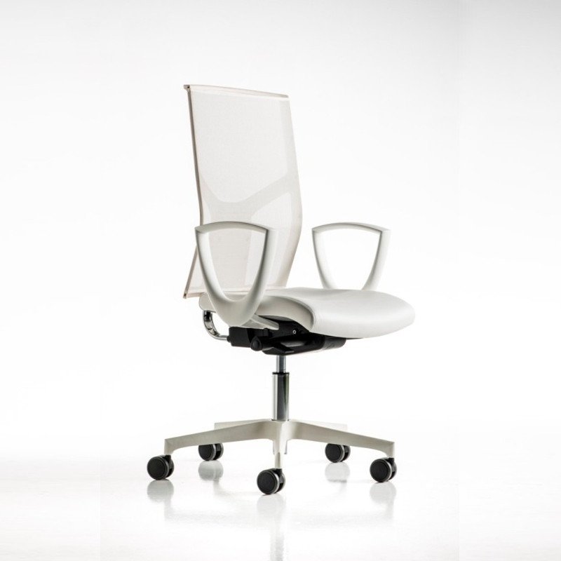 Fit Mesh fehér hálós háttámlájú irodai szék - állítható magasságú