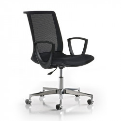 Key állítható magasságú irodai szék - fekete - alumínium lábbal 05 Műanyag karosszékek Diemme