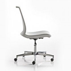 Key állítható magasságú irodai szék - fehér - alumínium lábbal