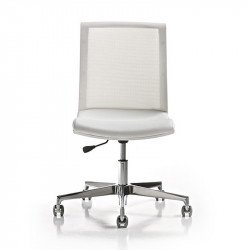 Key állítható magasságú irodai szék - fehér - alumínium lábbal