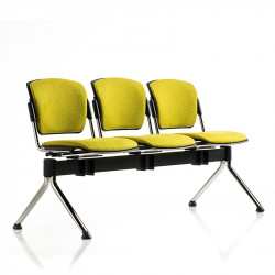 Bonn kárpitozott háromszemélyes pad - krómozott vázzal 03 Ügyfélvárók Diemme