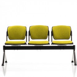 Bonn kárpitozott háromszemélyes pad - krómozott vázzal