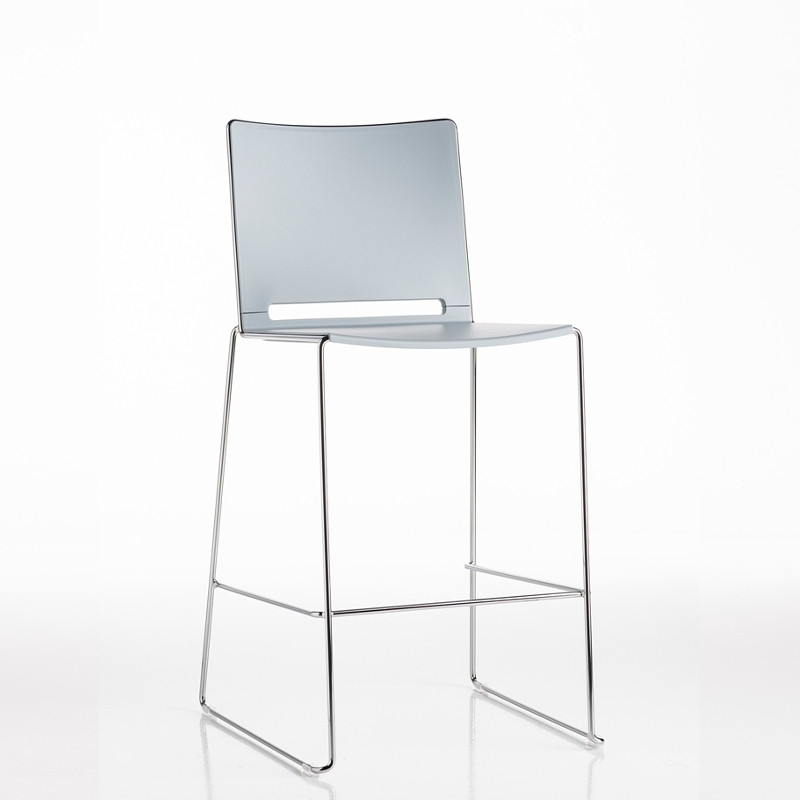 Slim polipropilén vázas bárszék krómozott szánkótalpas lábbal
