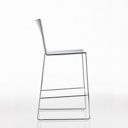 Slim polipropilén vázas bárszék krómozott szánkótalpas lábbal