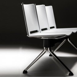 Slim háromszemélyes pad krómozott lábbal