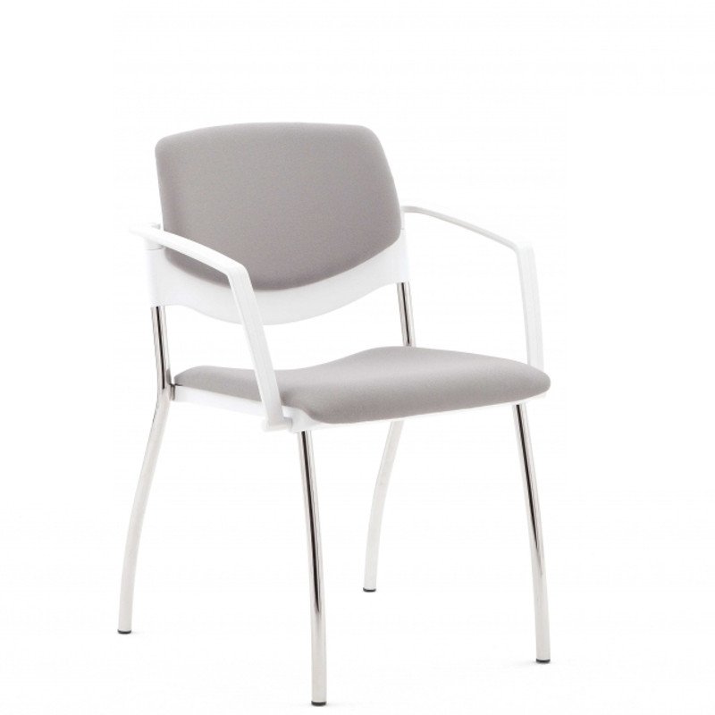 Sunny kárpitozott polipropilén vázas szék fehér-króm