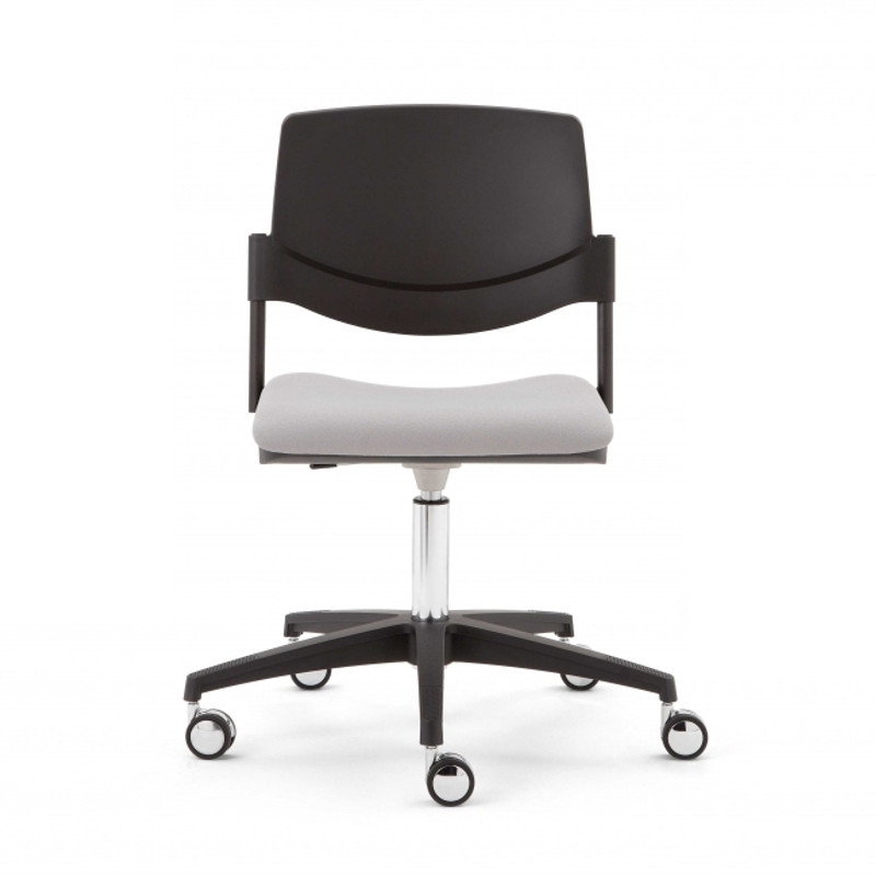 Sunny polipropilén vázas irodai szék kárpitozott üléssel fekete