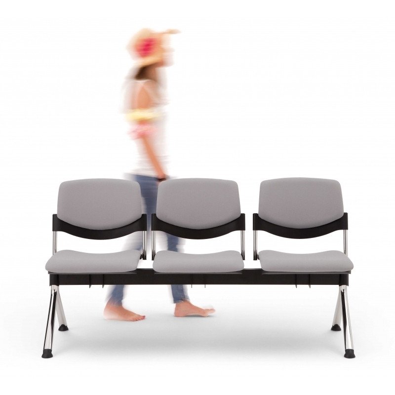 Sunny kárpitozott háromszemélyes pad fekete