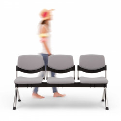 Sunny kárpitozott háromszemélyes pad fekete 03 Műanyag székek Diemme