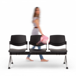 Sunny polipropilén vázas háromszemélyes pad fekete 03 Műanyag székek Diemme