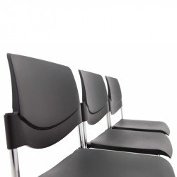 Sunny polipropilén vázas háromszemélyes pad fekete