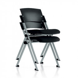 Zeta fekete polipropilén vázas szék kárpitozott üléssel