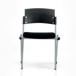 Zeta fekete polipropilén vázas szék kárpitozott üléssel